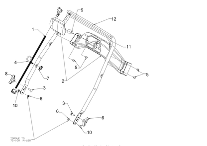 Handle Diagram and Parts List for 1X21-INCHLHP (31PM2T6C710)(2019) Cub Cadet Snow Blower